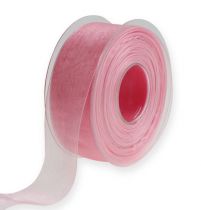 Organza ribbon in pink 40mm 50m