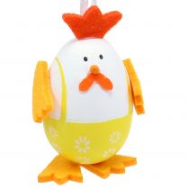 Painted egg as a rooster to hang in the mix 7.5cm 12pcs