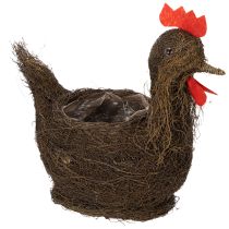 Product Easter decoration planting basket with vines and chicken decoration, 36cm