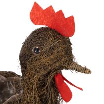 Product Easter decoration planting basket with vines and chicken decoration, 36cm