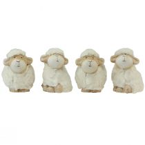 Product Easter Decoration Sheep Ceramic Decoration Easter Cream 9.5×6×9cm 4 pcs