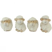 Product Easter Decoration Sheep Ceramic Decoration Easter Cream 9.5×6×9cm 4 pcs