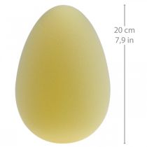 Easter egg decoration egg light yellow plastic flocked 20cm