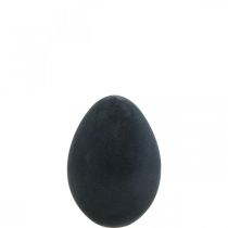 Easter egg decoration egg black plastic flocked 20cm