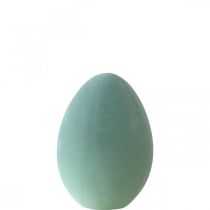 Product Easter egg decorative egg grey-green plastic flocked 20cm