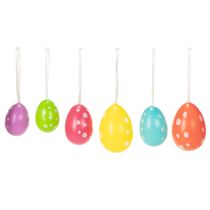 Product Easter eggs for hanging, assorted colors, 6cm, 12 pieces