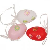Easter eggs to hang up with flowers Easter decoration 6cm 12pcs