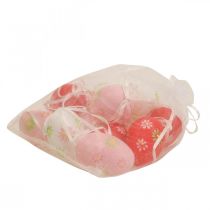 Product Easter eggs to hang up with flowers Easter decoration 6cm 12pcs