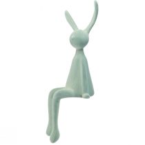 Product Easter bunny shelf sitter, sitting rabbit, flocked, grey-green, 56cm