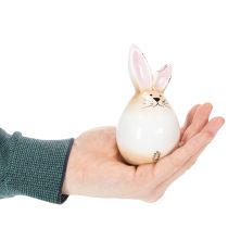 Product Easter Bunny Ceramic White Egg Decorative Figurine Rabbit Ø6cm H11.5cm
