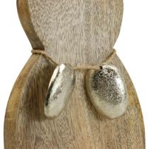 Product Easter bunny wood with metal eggs, Easter table decoration H31cm