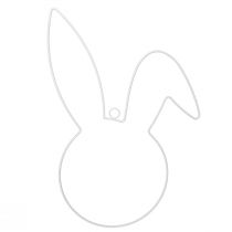 Product Easter bunny decorative ring metal white for hanging 27×41×2cm