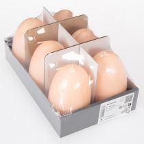 Product Easter candles, egg-shaped, egg-shaped Easter candles, peach design, Ø6cm, H9cm, 6 pieces