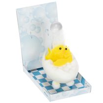 Product Easter chick decoration, chenille chick in the bathtub, yellow, 9cm