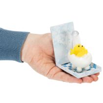 Product Easter chick decoration, chenille chick in the bathtub, yellow, 9cm
