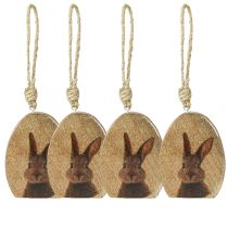 Product Easter Bunny Egg Hanging Ornament Wood 8×10.5cm 4pcs