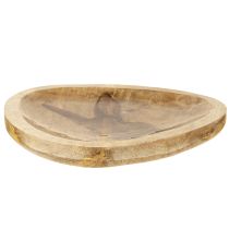 Product Easter Bunny Wooden Plate Egg Shaped Natural 25×26cm