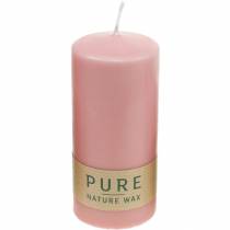 PURE pillar candle 130/60 decorative candle pink natural wax