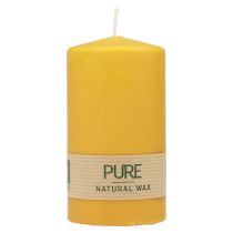 PURE pillar candle yellow honey Wenzel candles 130/70mm