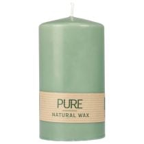 PURE pillar candle green emerald Wenzel candles 130/70mm