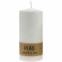 Product Pure pillar candle 130/60 natural wax candle sustainable stearin and rapeseed