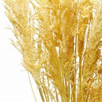 Product Pampas grass yellow Artificial ornamental grass Dry floristry 3pcs
