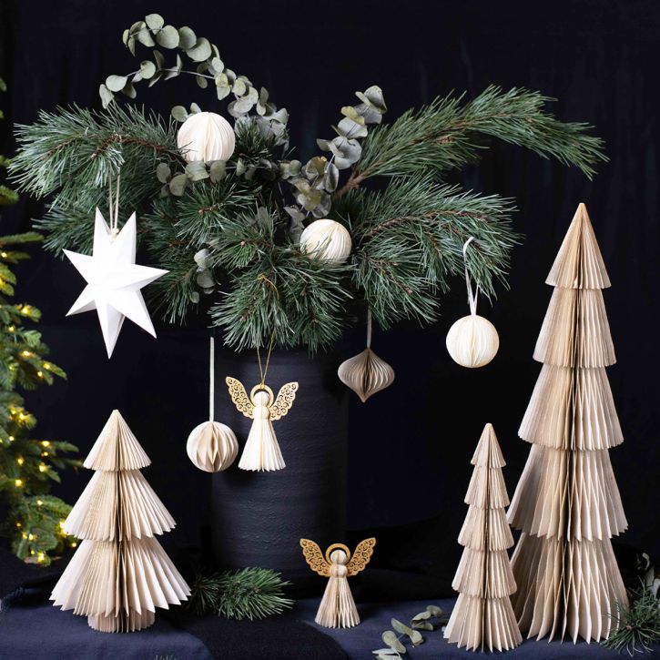 Product Paper Christmas tree paper Christmas tree white, gold H60cm