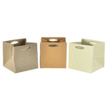 Product Paper bag 12cm brown cream beige gift bag 6 pieces