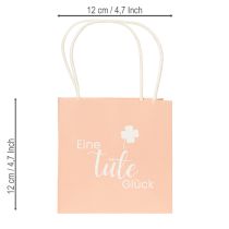 Product Gift bag with print "A bag of happiness" for lovely gift ideas, 12cm, 12 pieces