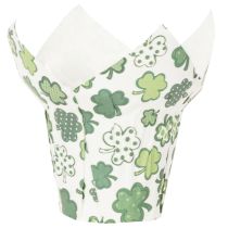Product Paper flower pot with clover motif, New Year's decoration, 12cm, 12 pieces