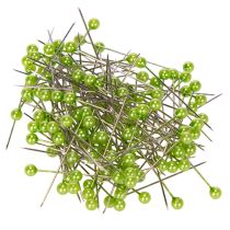 Product Green pearl-headed floristry pins, versatile use, Ø4mm, 40mm, 150 pieces
