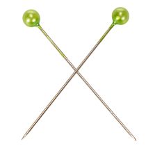 Product Green pearl-headed floristry pins, versatile use, Ø4mm, 40mm, 150 pieces