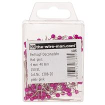 Product Pearl-headed floristry pins, pink, Ø4mm, 40mm, 150 pieces