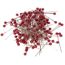 Product Red pearl-headed decorative pins for florists, Ø4mm, 40mm, 150 pieces