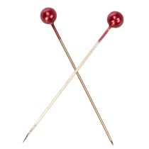 Product Red pearl-headed decorative pins for florists, Ø4mm, 40mm, 150 pieces