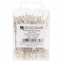 Product Pearl head pins Ø6mm 65mm White