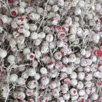 Snowed pepper berries, winter decoration, dried flowers, Advent, pink pepper washed white 170g
