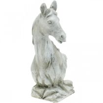 Horse head bust deco figure horse ceramic white, gray H31cm