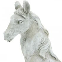 Horse head bust deco figure horse ceramic white, gray H31cm