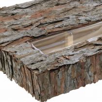 Product Natural decorative saucer with planter made of pine bark for succulents and autumn decorations 45×30cm H6cm