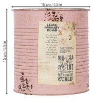 Product Plant pot, antique rose, decorative metal box, vintage, Ø15.5cm H15cm