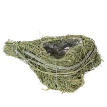 Product Decorative heart made of natural grass with foil insert, 14cm, 2 pieces