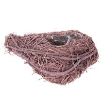 Product Heart-shaped bowl with branches and foil insert for floral arrangements, 14cm, 2 pieces