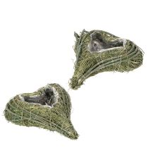 Product Plant heart made of natural material with foil insert, 22cm, 2 pieces