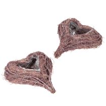 Product Decorative heart made of twigs with planting foil, 20cm, 2 pieces