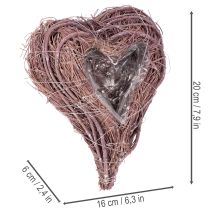 Product Decorative heart made of twigs with planting foil, 20cm, 2 pieces
