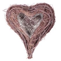 Product Decorative heart made of twigs with planting foil, 20cm, 2 pieces