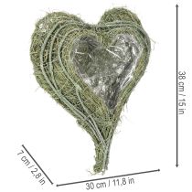Product Heart-shaped bowl made of natural grass with planting foil, 38cm