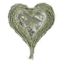 Product Heart-shaped bowl made of natural grass with planting foil, 38cm