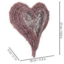 Product Heart-shaped bowl made of twigs with foil insert, 37cm